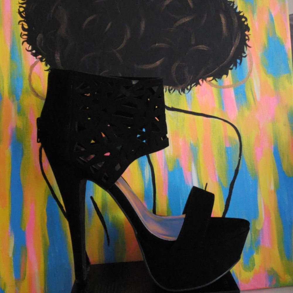 Charlotte Russe Laser Cut Out Nubuck Heel